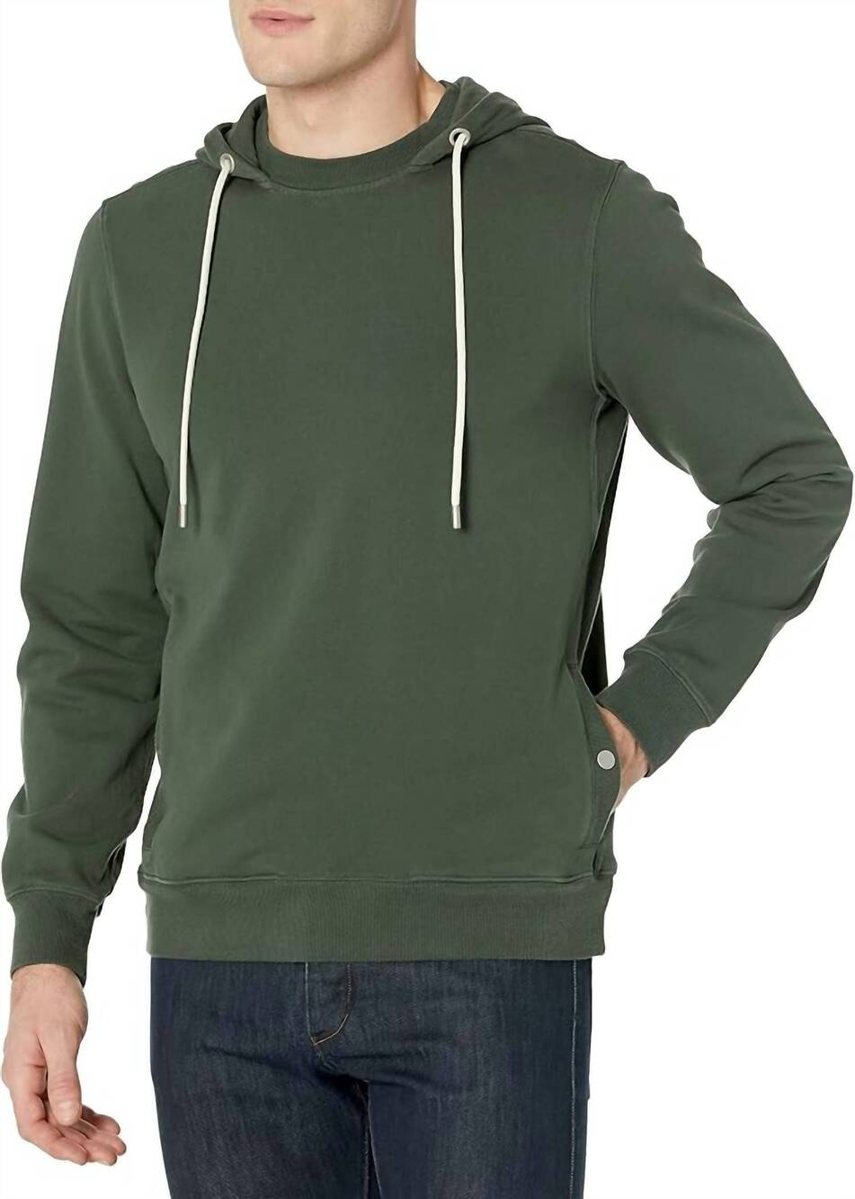 NEW PAIGE thomas french terry hooded sweatshirt in sage leaf